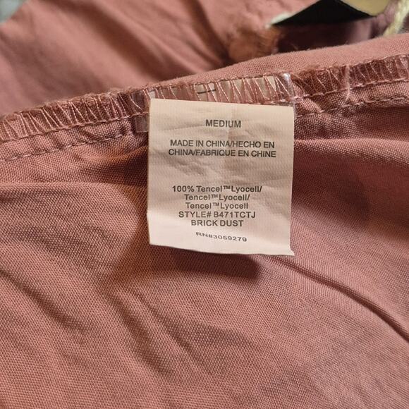 Thread & Supply Tencel Wide Leg Pants Pockets Womens Medium Brick Dust Tall - Picture 8 of 10